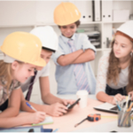 kids wearing hard hats